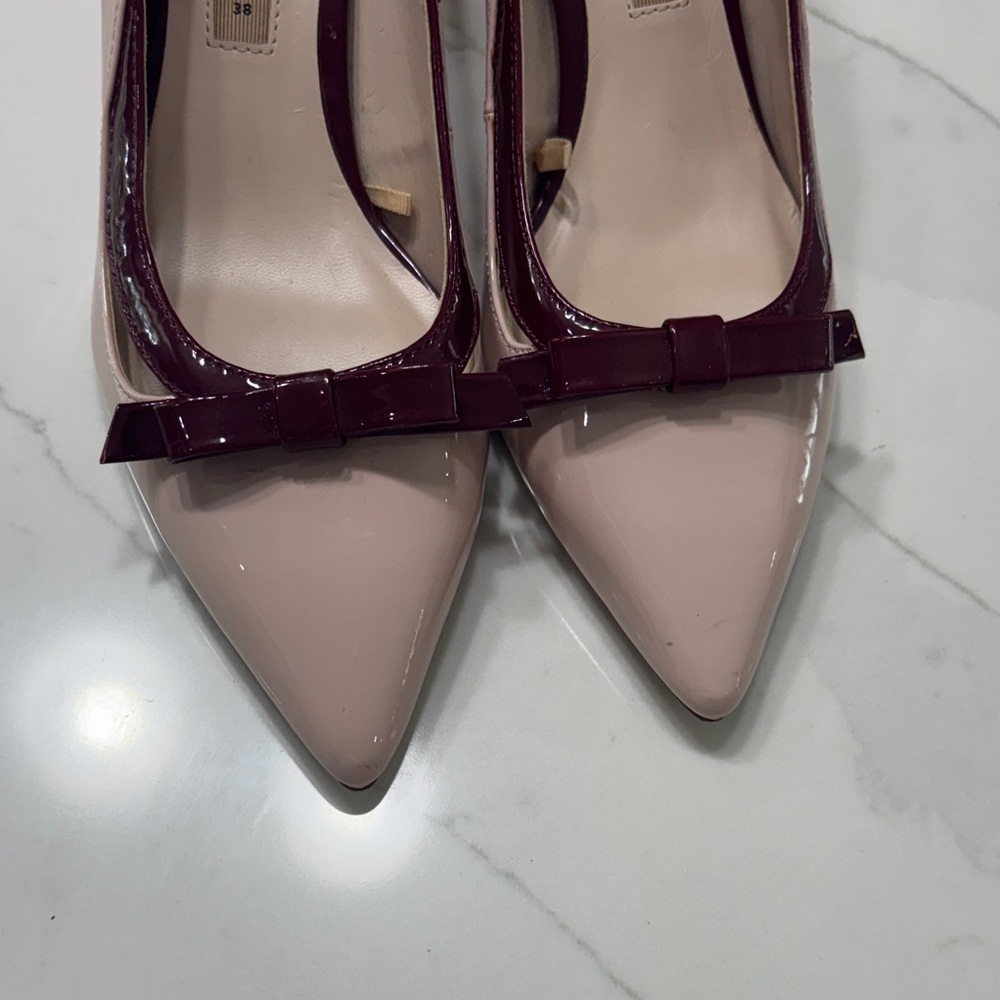Zara Women's Blush and Wine Heels - Picture 3 of 13